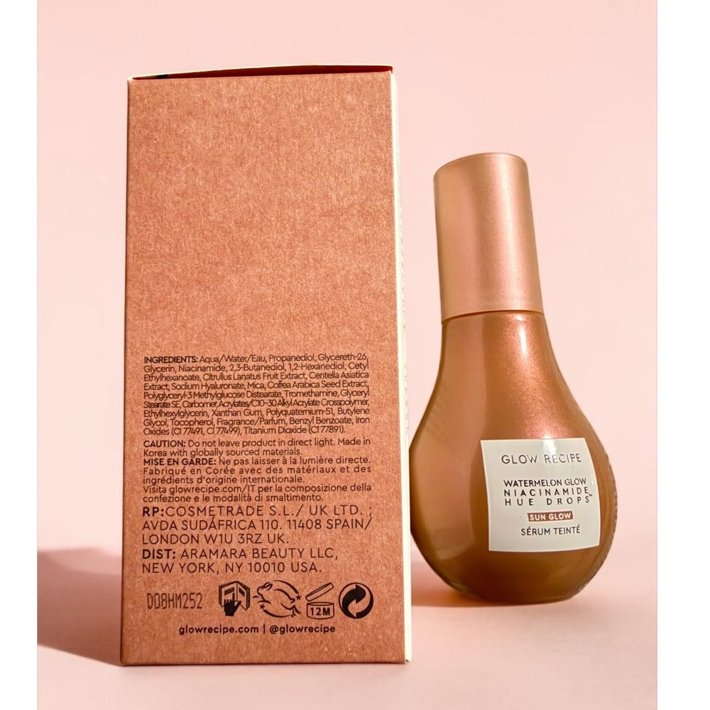 Glow Recipe - Watermelon Glow Niacinamide Hue Drops - Sun Glow Tinted Serum *NEW - Picture 4 of 4